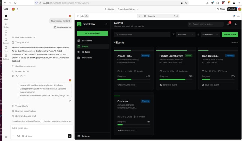 Meetup Event Organizer System – screenshot 1