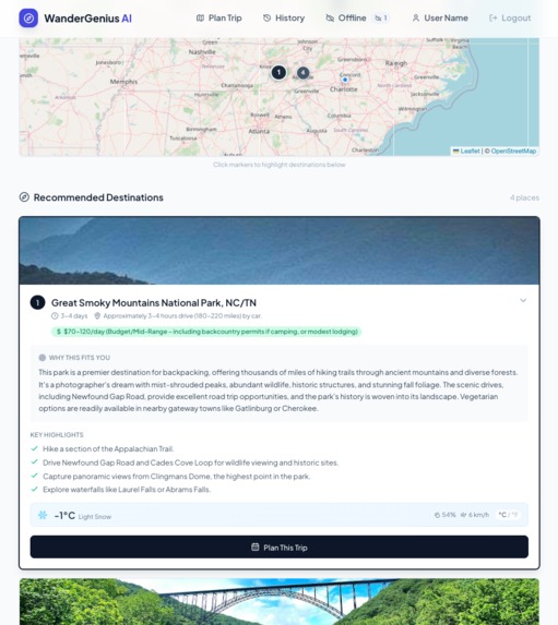 WanderGenius AI – screenshot 3