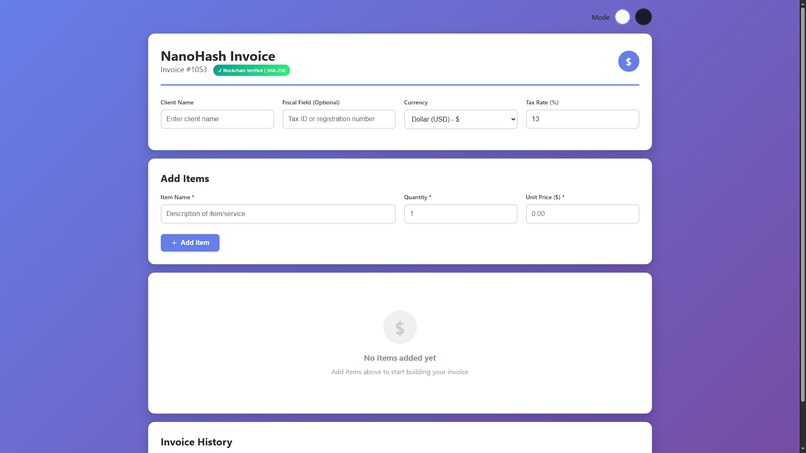 NanoHash Invoice – screenshot 6