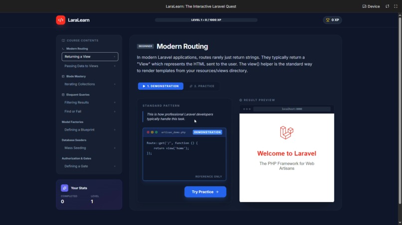 Laralearn – screenshot 1