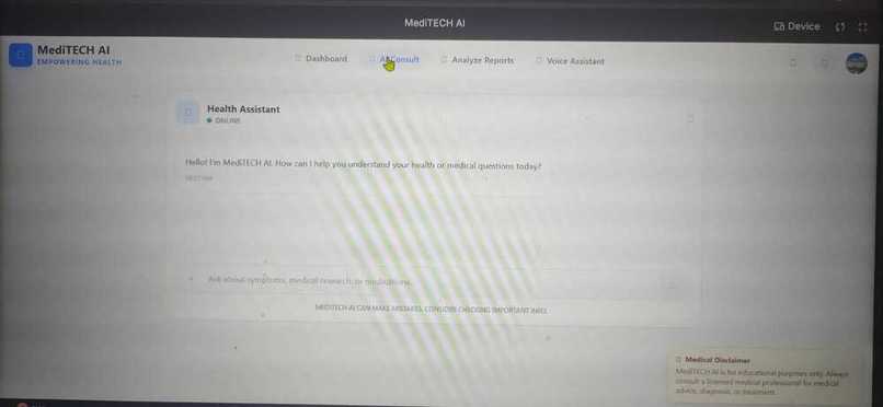MediTECH: Gemini-Powered Multimodal Health Assistant – screenshot 2