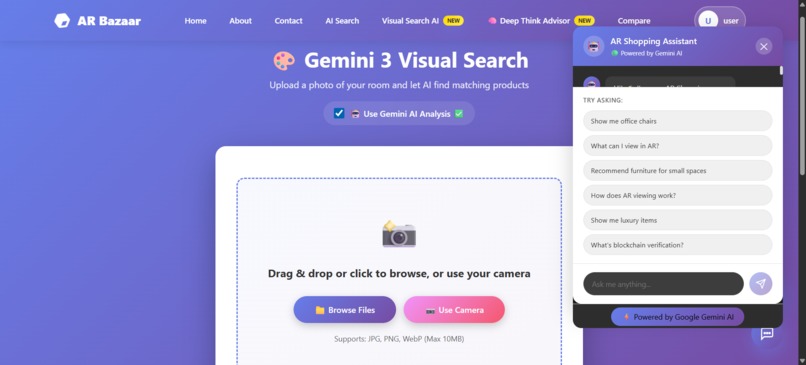 AR-Bazaar: Voice-First AI & AR Shopping with Google Gemini – screenshot 3