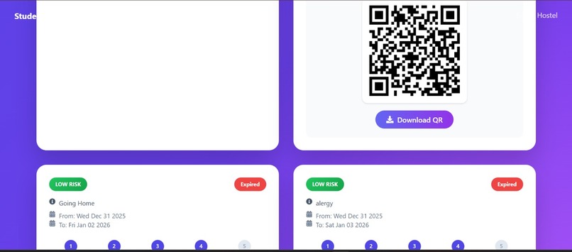 Smart Hostel Attendance & Outpass Management System – screenshot 2