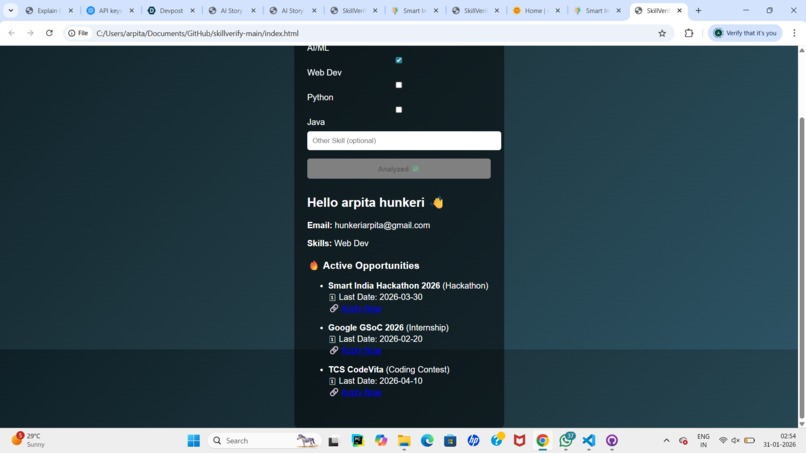 skillverify – screenshot 2