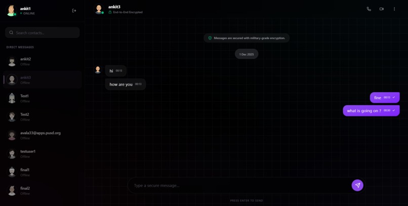 End to End Encrypted Chat App – screenshot 3