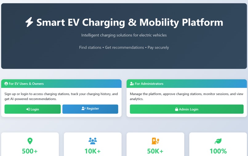 Smart EV Charging & Mobility Platform – screenshot 1