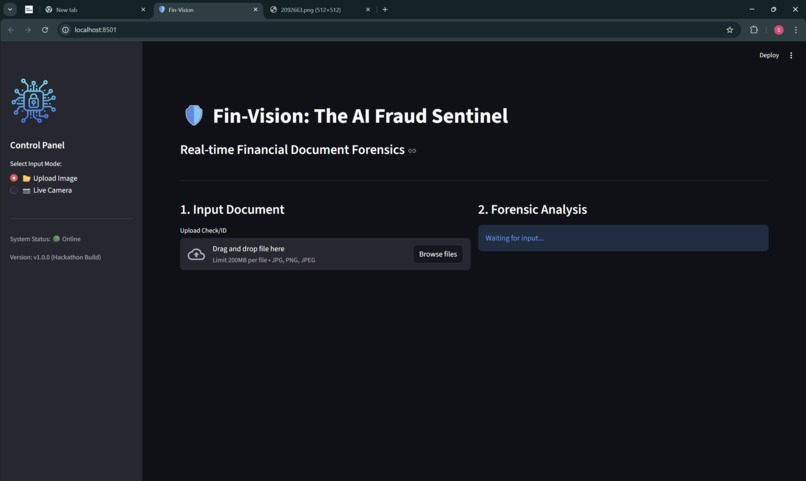 Fin-Vision: The AI Fraud Sentinel – screenshot 1