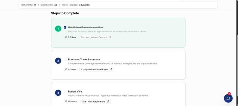 VoyageAI – Smart Travel Planning and Border Assistant – screenshot 4
