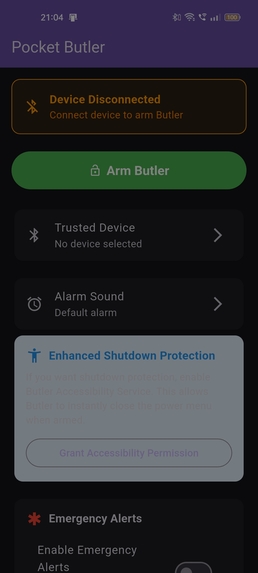 Pocket Butler – Anti-Theft Security App – screenshot 1