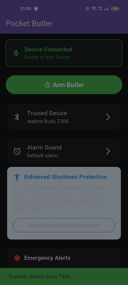 Pocket Butler – Anti-Theft Security App – screenshot 2