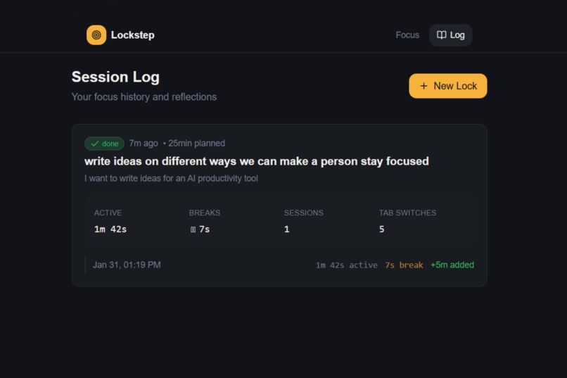 Lockstep, Single-Task Focus & Time-Locked Workspace – screenshot 1