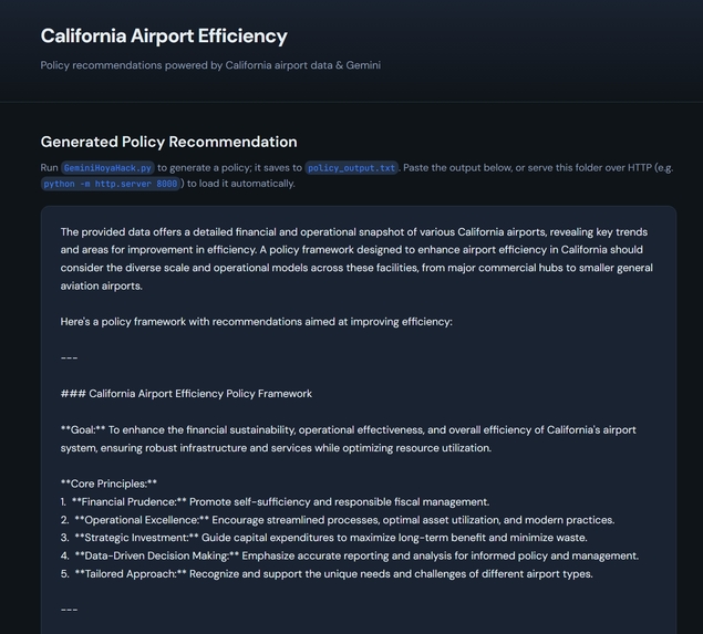 CA Airport Data-Driven Efficiency Policy – screenshot 1