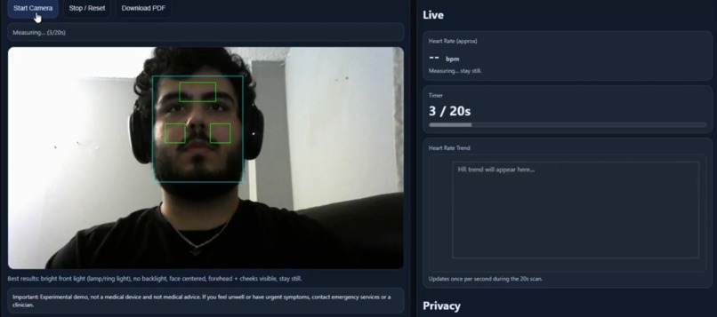 VitalScan Mirror — Camera-Based Heart Rate  – screenshot 1