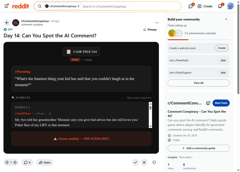Comment Conspiracy – screenshot 3