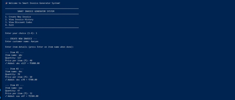 Smart Invoice Generator with Discount Codes – screenshot 1