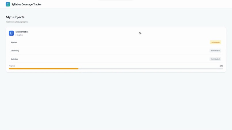 Syllabus Coverage Tracker – screenshot 1