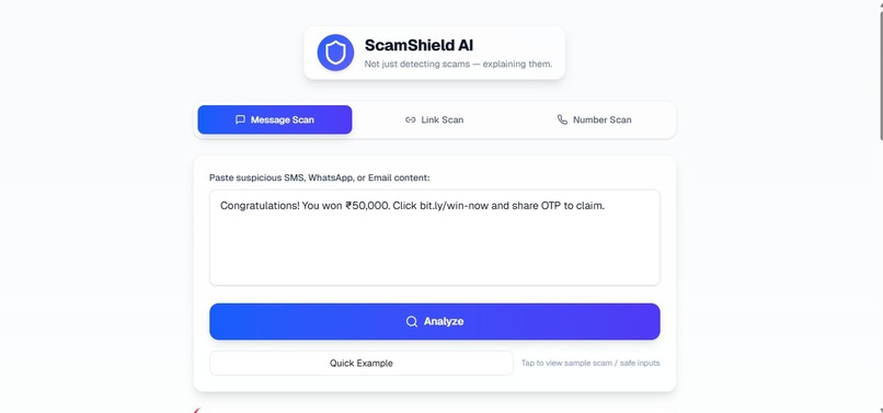AI Scam & Phishing Detection System – screenshot 1