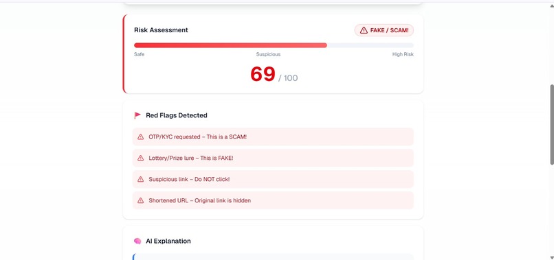 AI Scam & Phishing Detection System – screenshot 2
