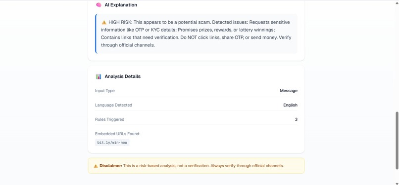 AI Scam & Phishing Detection System – screenshot 3