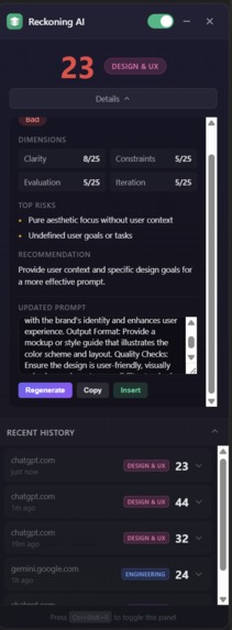 Reckoning AI – screenshot 1