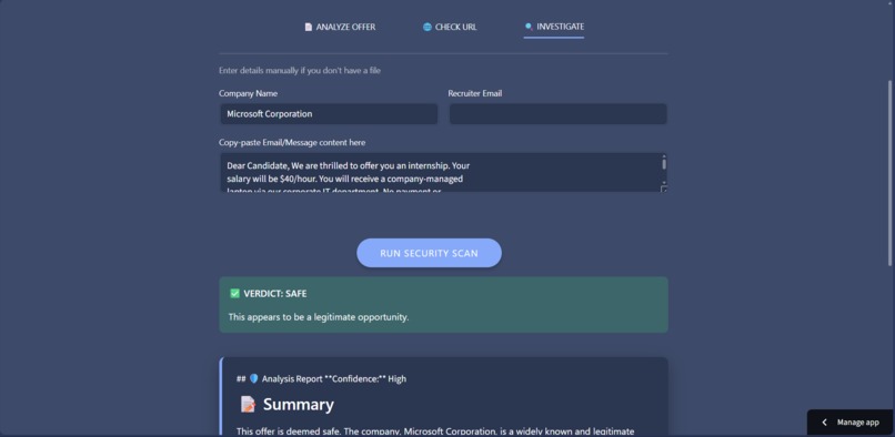 Internship Safe-Guard – screenshot 3