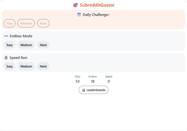 Subredit-Guessr – screenshot 1