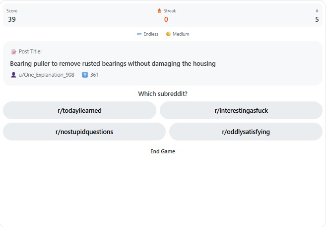 Subredit-Guessr – screenshot 2