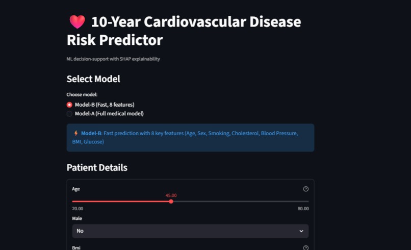 HeartRisk AI: Explainable & Trustworthy CVD Prediction – screenshot 1
