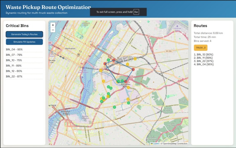 Intelligent Waste Pickup Routing for Smart Cities – screenshot 1