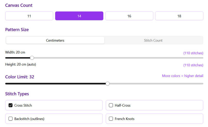 cross-stitch pattern maker – screenshot 1