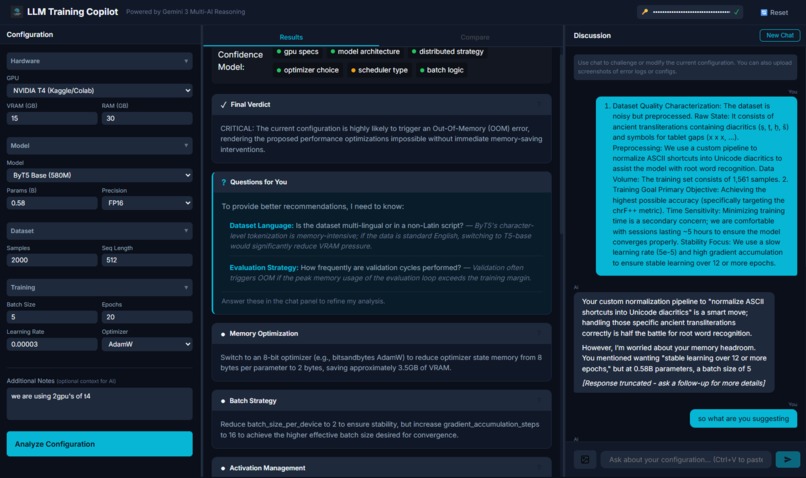LLM Training Copilot – screenshot 2