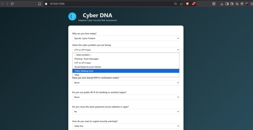Cyber DNA – Cyber Security Risk Assessment Tool – screenshot 4
