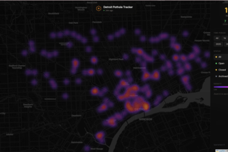 Detroit Potholes Heatmap and Dashboard