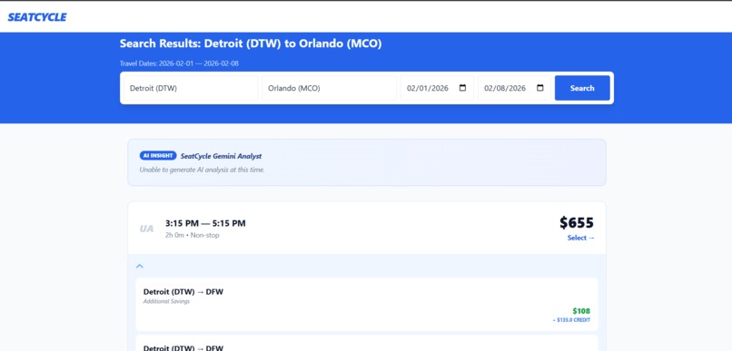 SeatCycle – screenshot 2