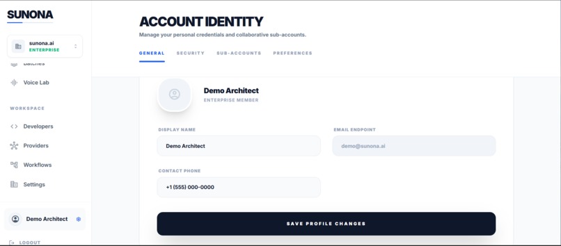 sunona voice agent. – screenshot 11
