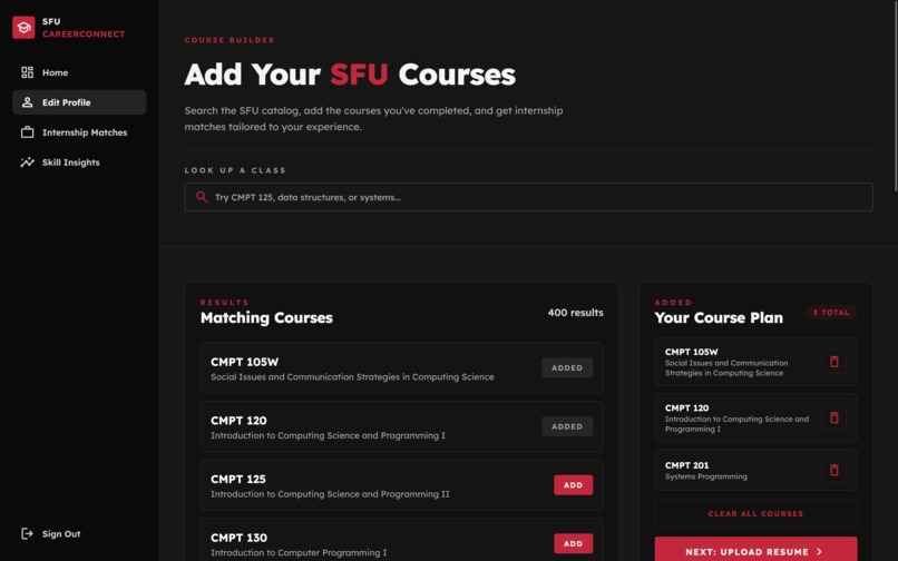 SFU CareerConnect – screenshot 2