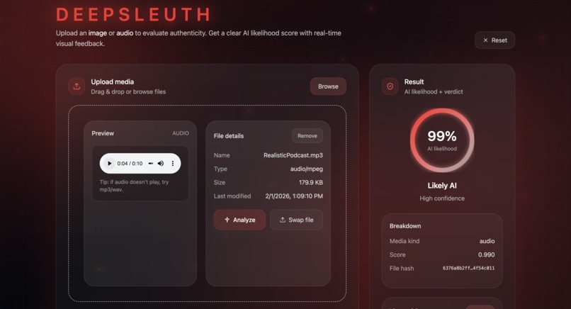 DeepSleuth – screenshot 2