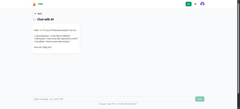 Financial Wellness Agent (FWA) – screenshot 1
