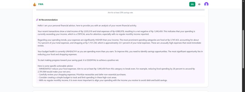 Financial Wellness Agent (FWA) – screenshot 7