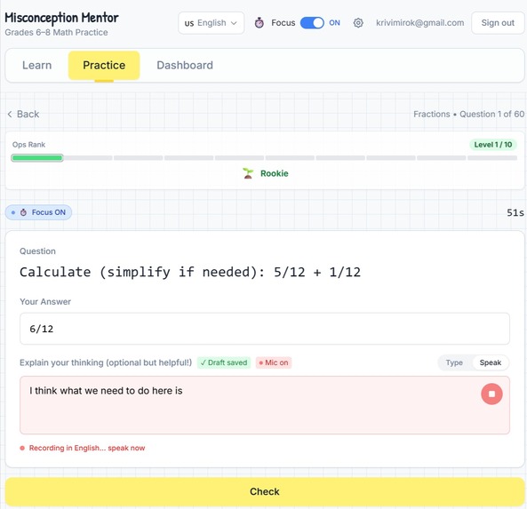Misconception Mentor  – screenshot 1