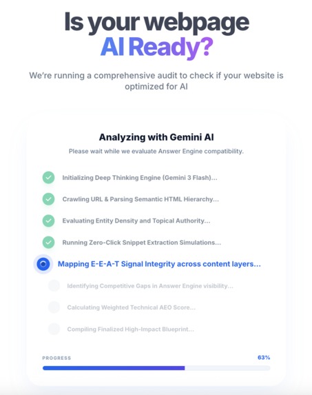 AEO Score -  Building an AI-ready web, one audit at a time. – screenshot 2