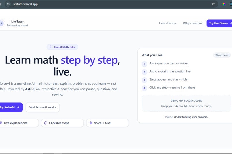 LiveTutor - A Real-Time Adaptive AI Math Teacher – screenshot 2