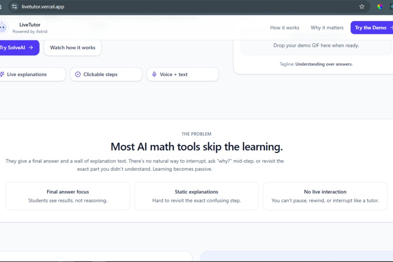 LiveTutor - A Real-Time Adaptive AI Math Teacher – screenshot 3