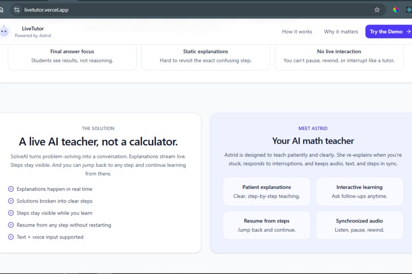 LiveTutor - A Real-Time Adaptive AI Math Teacher – screenshot 4