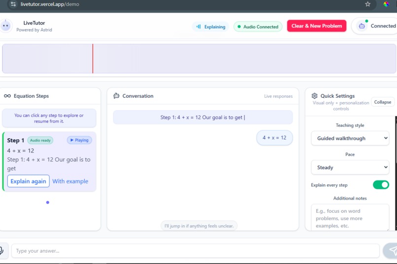 LiveTutor - A Real-Time Adaptive AI Math Teacher – screenshot 6