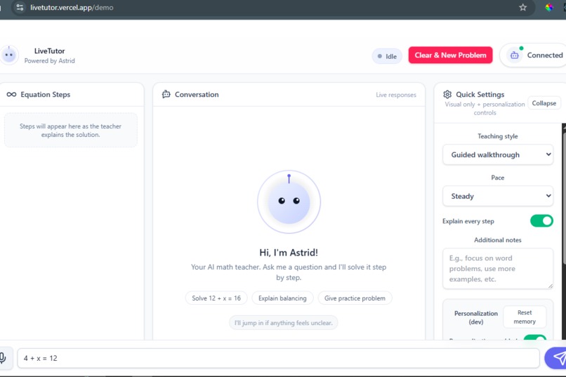 LiveTutor - A Real-Time Adaptive AI Math Teacher – screenshot 7