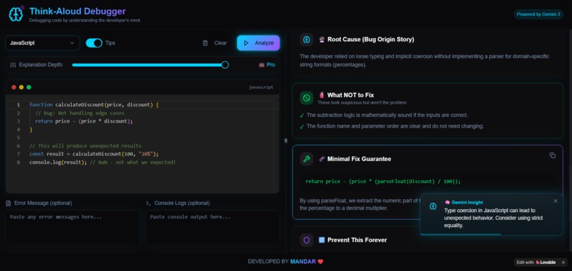 Think-Aloud Debugger – screenshot 2
