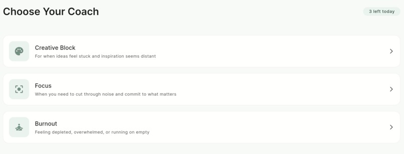Creative resilience: pocket AI coaches – screenshot 3