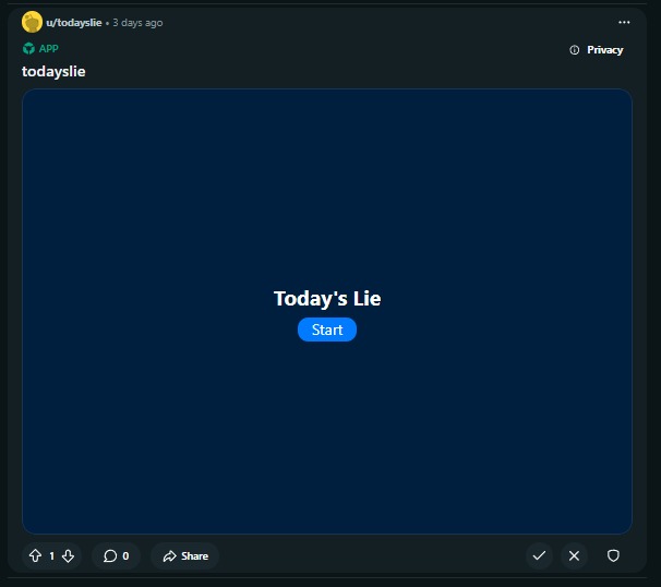 Today's Lie – screenshot 1