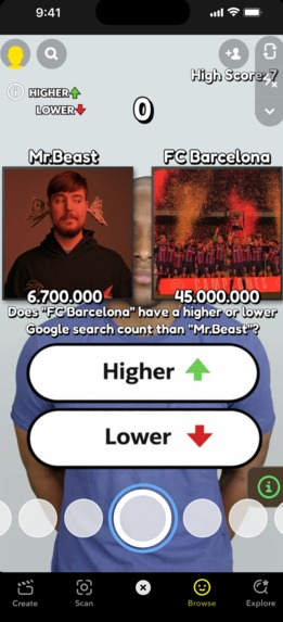 HigherOrLower(Google searches) – screenshot 1